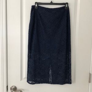 Bcbgeneration Navy lace pencil skirt